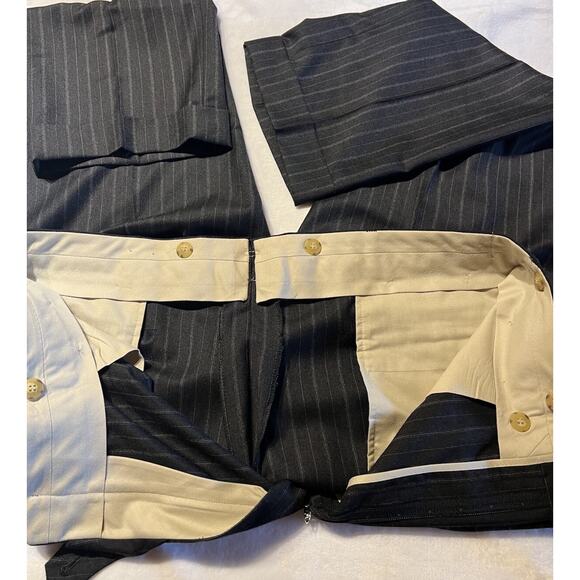 Paul Stuart 43L 36x32 Gray Multi-Stripe Flannel 2 Piece Suit Super 150s - Picture 10 of 16